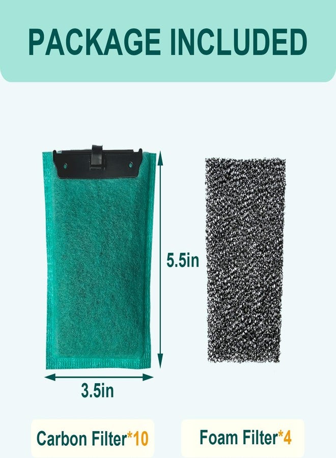 beaufan 10 Bio-Bag Medium Filter Cartridges with 4 Foam Filters Compatible with Tetra Whisper Internal Power Filter 5-10 Gallons and Whisper Bio-Bag Filters 10i/IQ10/PF10, ReptoFilter 20 Gallons - Image 3